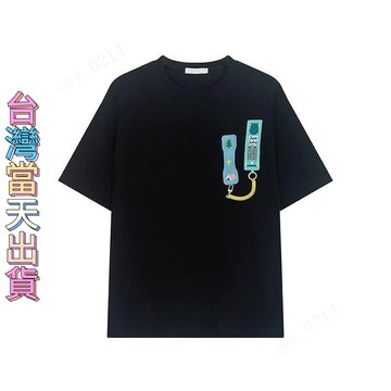 台灣出貨 陳赫同款電話T恤 可拆卸電話機短袖T恤 電話機裝飾短袖T恤 電話機短袖T恤 電話T恤 電話機T恤 男女情侶上衣