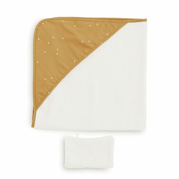 Gloop 純棉連帽浴巾 / 夕陽橙