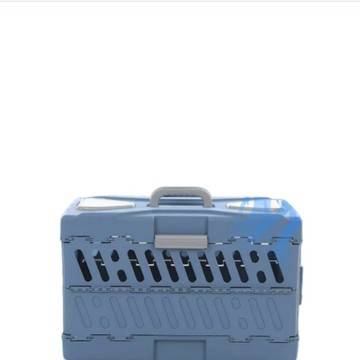 運輸籠/提籠 【依米】折疊寵物航空箱 手提貓外出籠 多面透氣運輸箱 塑膠寵物箱旅行攜帶籠  快速折疊收納不佔空間p