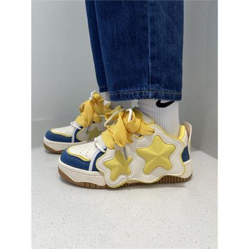 多巴胺厚底滑板鞋女2025春秋新款小眾設計感chic五角星運動鞋學生