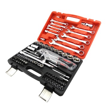 多件式工具組 職人工具 82件工具組 機車維修工具 拆裝工具 鉻釩鋼工具組 汽修保工具組 工具箱 六角套筒 六角扳手 機車工具 螺絲 套筒組