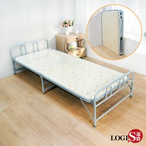 LOGIS小清新對折床 折疊床(折合床 單人床 床架 看護床 Y368