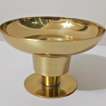 【藥魂2款】黃銅燭台 燭台 蠟燭台 祭壇 儀式用品 安全性高寬口燭台 燭台黃色象徵太陽能量