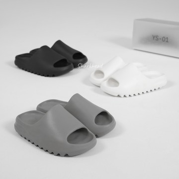 【Sharkhead】現貨 Yeezy Slide 拖鞋 防水拖鞋 黑色 全黑 肯爺 厚底 踩屎感 YZY YS-01