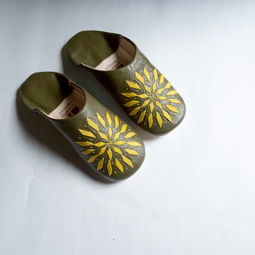 【Babouche 手工鞋】綠繡眼－圓 / 摩洛哥