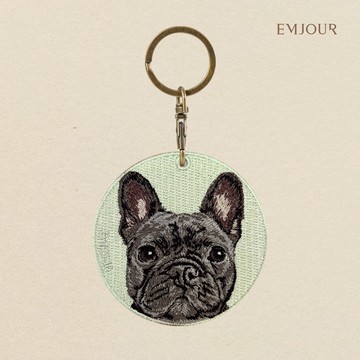 【EMJOUR】雙面刺繡吊飾 -黑法鬥