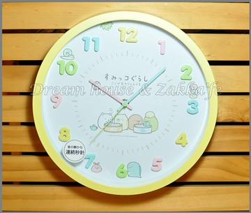 日本正版 San-X 角落公仔/角落生活 掛鐘/時鐘《 黃色 》★ 簡單時尚可愛 ★ 夢想家精品家飾