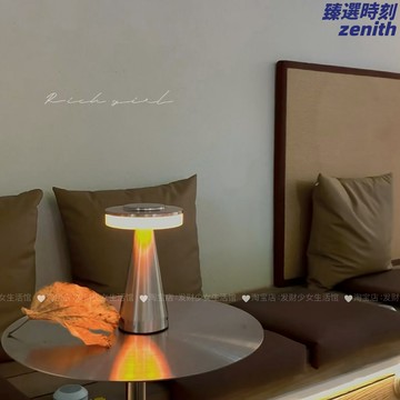 【輕奢觸控】小夜燈 氛圍燈 床頭燈 檯燈 裝飾燈 臥室燈 三檔調光 無線充電 硅膠燈罩 臥室床頭/酒吧/餐廳/露營