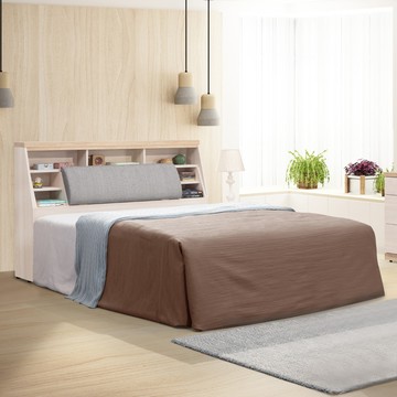 【Homelike】喜家居雙人5尺收納床台組(梧桐拼色)(2233)