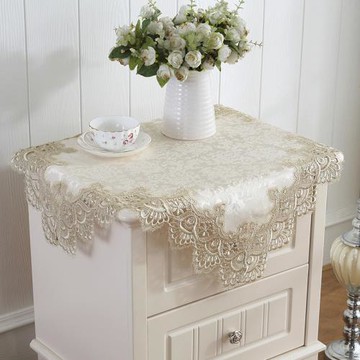 床頭柜蓋布歐式 網紅蕾絲洗衣機防塵罩冰箱ins風輕奢55寸電視蓋巾