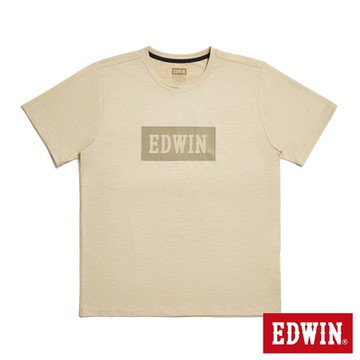 EDWIN 男裝 涼爽系列 經典印花短袖T恤-淺卡其