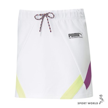 【下殺】Puma 女裝 短裙 裙子 棉質 復古 拼色 白 歐規【運動世界】59968902