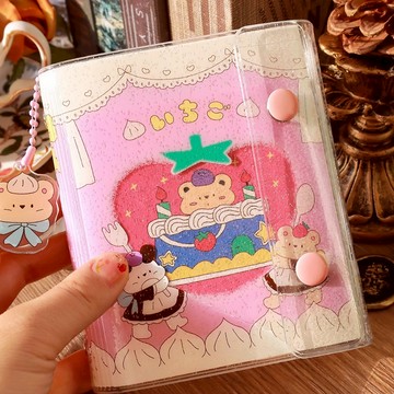 ❤NANI❤咕嚕泡泡 奶油王國 M5活頁本 PVC可愛手賬活頁本 收納冊 閃粉外殼 本子