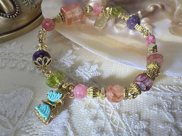 -秘密花園-天然水晶黃銅手鍊