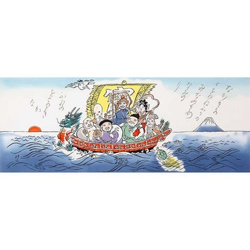 日本職人手工注染手拭巾-七福神寶船