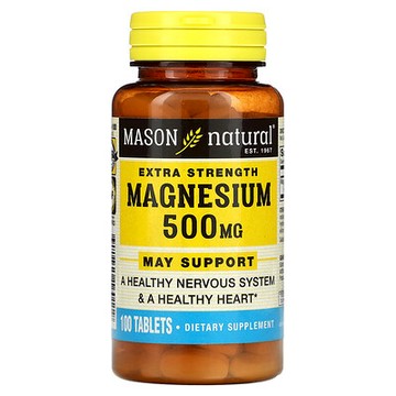 Mason Natural, 鎂，特強型，500 毫克，100 片