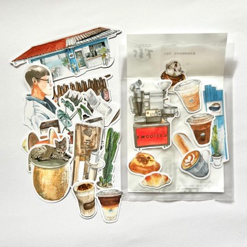 旗津 海岸線咖啡柑仔店 貼紙包