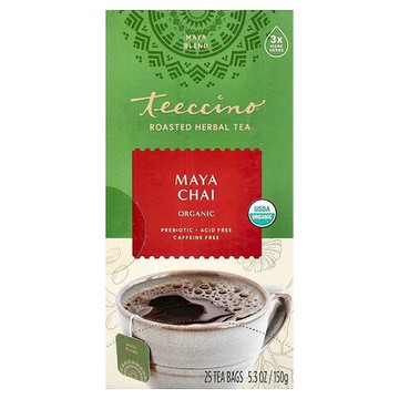 Teeccino, 有機烘焙草本茶，瑪雅茶，無咖啡萃取，25 包茶包，5.3 盎司（150 克）
