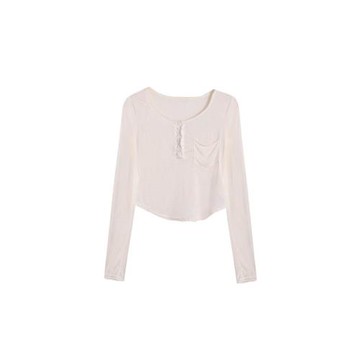 POPW 性感防曬衣打底衫女夏季長袖t恤薄款緊身辣妹上衣純欲風