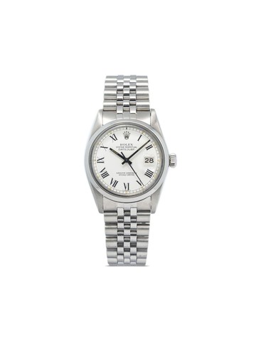 Rolex - pre-owned Datejust 36mm - men - stainless steel - One Size - White