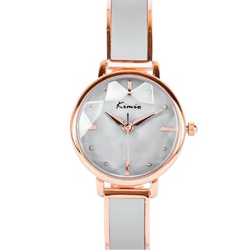 Kimio 銀河星空花玻璃切面手鐲錶 - 不鏽鋼錶帶  灰面灰帶
