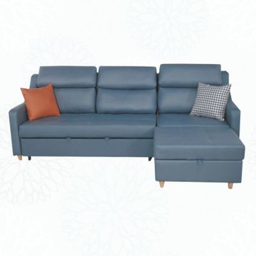 文創集 西納卡科技布多功能L型沙發/沙發床組合(前拉式變化＋收納功能)-249x91x103cm免組