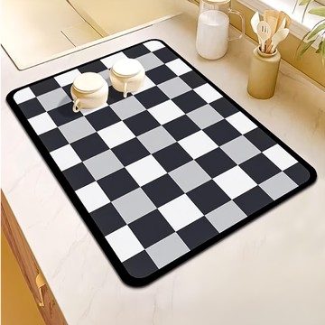 硅藻泥桌墊 Set 3  40 x 30cm  黑白方格紋