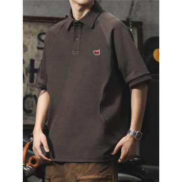 300G重磅男士t恤短袖2025新款日系休閑簡約翻領保羅POLO衫半袖潮