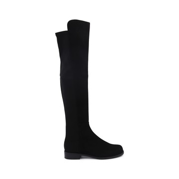 Stuart Weitzman - Black Suede And Stretch 50/50 Boots