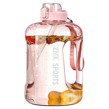 ZMK SPORTS Tritan材質 超大容量透明手提水壺  粉色  1個  1500ml