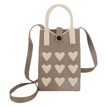 HIKARI 日光生活 針織兩用杯袋 S310-3  1個  卡布奇諾愛心