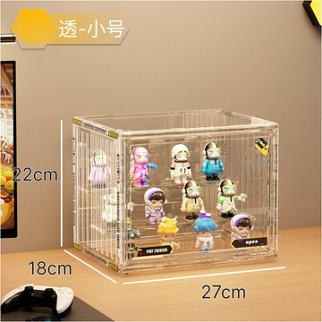 台灣出貨👑公仔收納盒 公仔展示櫃 公仔展示盒 泡泡瑪特展示盒 模型展示盒 盲盒收納展示盒 透明可叠加 防塵防刮