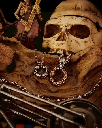 【搖滾龐克系列】骷髏圓圈  925銀 吊飾 (不含鍊)