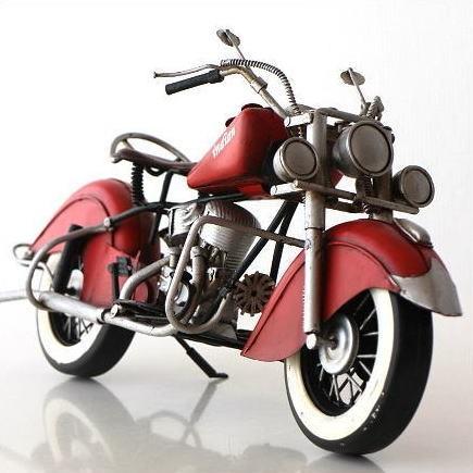 レトロ バイク 置物 ブリキのおもちゃ アイアン 鉄 American Nostalgia バイクレッド
