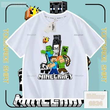 🔥台灣出貨 麥塊童裝 麥塊衣服 麥塊 我的世界衣服 男童短袖 短袖 T恤 上衣 童裝 兒童短袖 兒童T恤 方塊人麥塊衣服