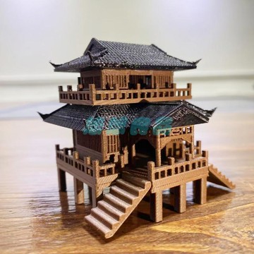 ✅店家嚴選 ⑦天鑒賞✅四角涼亭擺件3D打印盆景微景觀仿古模型書房假山水陸缸造景國風