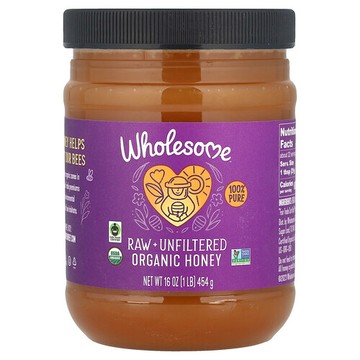Wholesome Sweeteners, 未加工 + 未過濾有機蜂蜜，16 盎司（454 克）