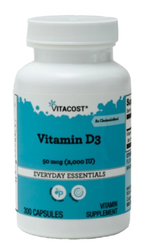 Vitacost Vitamin D3 as Cholecalciferol 50 mcg (2000 IU) - 300 Capsules