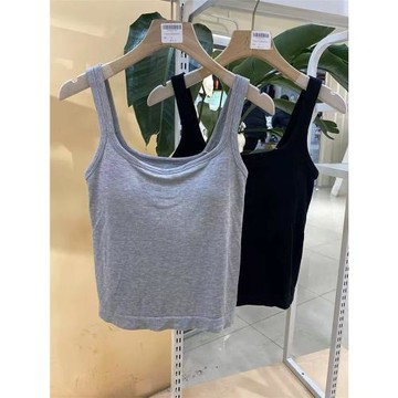 代勒百搭背心女裸氨莫代爾棉舒適純色時尚外穿內搭吊帶女一體墊