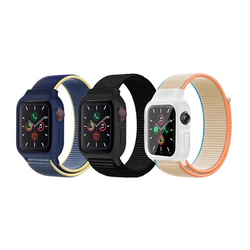 Timo Apple Watch 38/40/41mm 通用款 一體式全包覆 尼龍織紋回環替換手環錶帶