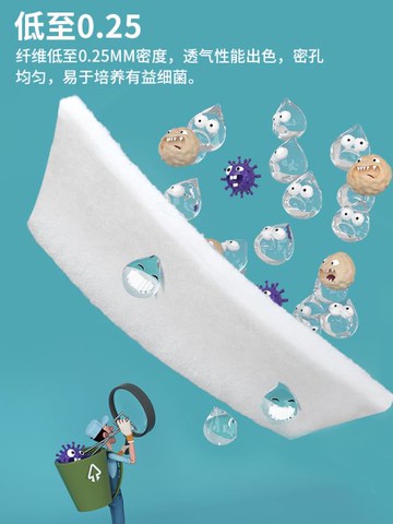 水族箱白棉高密度凈化海綿過濾材料加厚密高透水魚缸生化棉器 全館8折~~