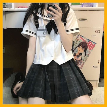 限時下殺~免運 jk制服 正版原創水手領襯衫夏服 水手服 上衣百搭日系短款襯衣