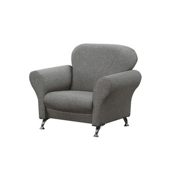 IHouse-佩敦 圓潤飽滿皮沙發 1人座灰色