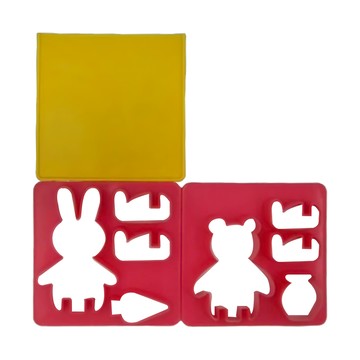 KAI 貝印 立體餅乾模 FP-5212  紅色 + 黃色  1盒