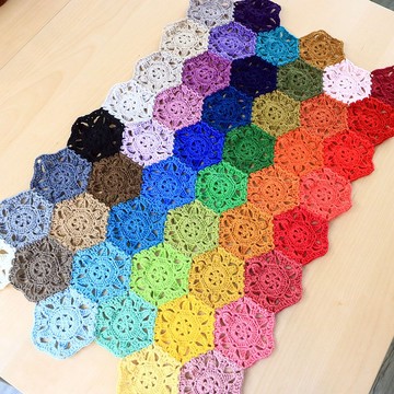 【影片教學+材料包】六角形織片圍巾/毛毯