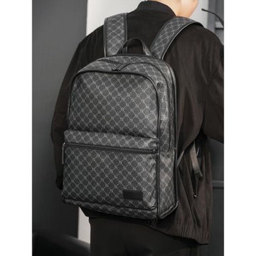 新款大容量格子花紋雙肩包 韓版男包書包電腦背包潮流旅行包大包