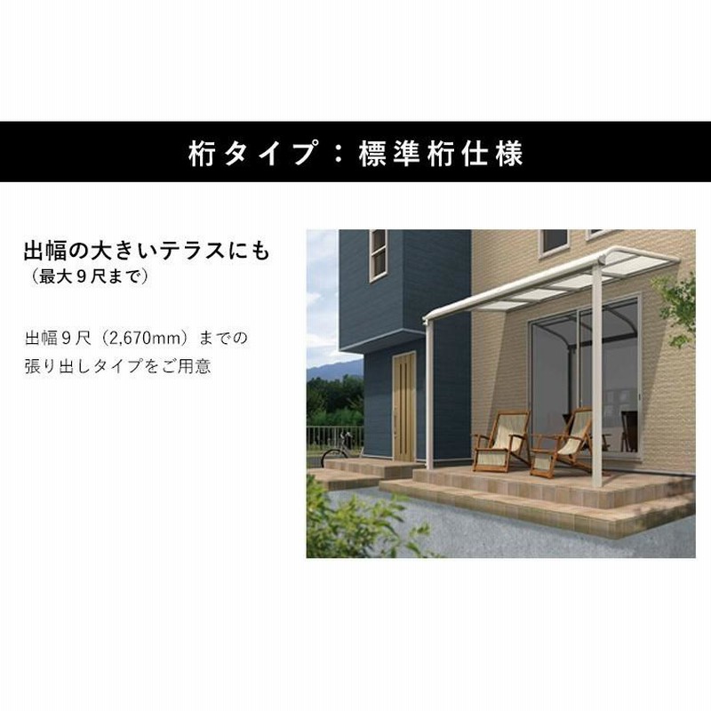 テラス 屋根 DIY ベランダ バルコニー 後付け テラス屋根 1.5間×4尺 フラット型 標準桁 ポリカ 1階用 オリジナルテラス 1.5間 4尺  | LINEショッピング