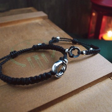 【迴】925純銀蠟線編織手環 (小迴版)可加購刻字/情人節祝福禮物