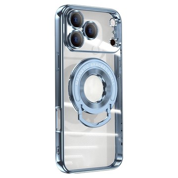 bebehome 電鍍磁吸U型支架手機保護殼 附鏡頭膜  iPhone17 Pro Max  藍色