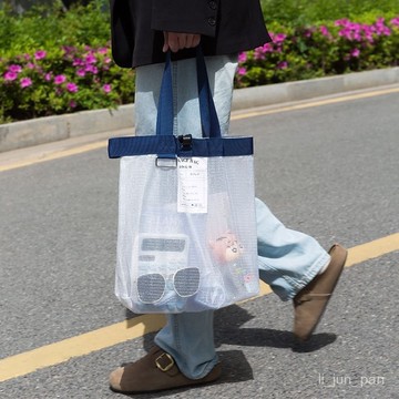 臺灣🚍8H出🉑透明手提收納包加厚文具袋便攜試捲收納袋學生手拎書袋防水文件袋